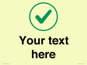 Custom plain background, green tick in circle sign